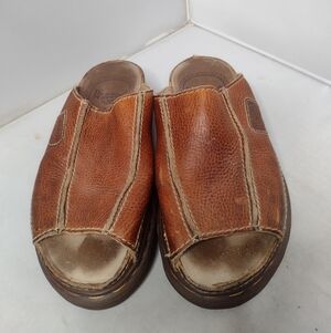 Y2K Vintage 90s Dr Martens Mule Chunky Sandals 9 42  England Brown Slides A4